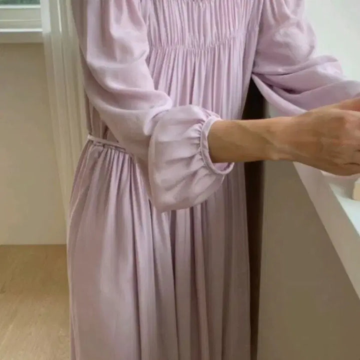 [BUNJANG] Purple Shirring Long Dress / 퍼플 셔링 롱 원피스