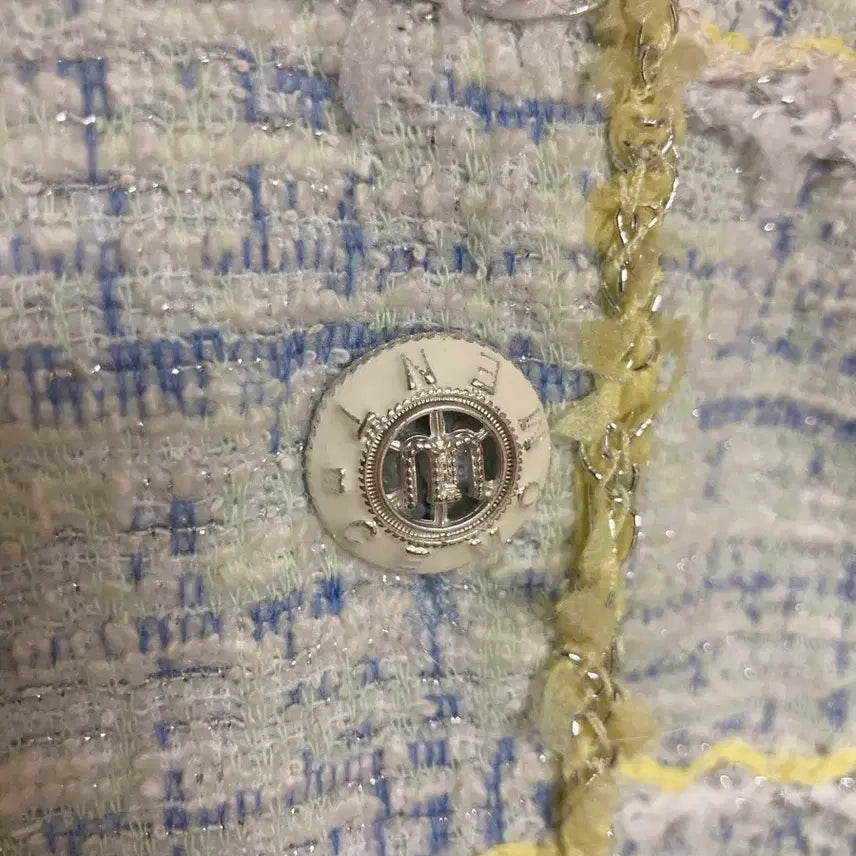 [BUNJANG] MINE Tweed Jacket (Yellow Accent) - Size 66 / MINE 마인 트위드 자켓 66