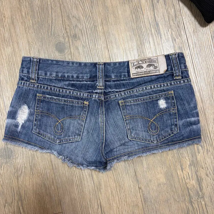 [BUNJANG] Denim Shorts - Damage Wash - Short Pants / 데미지 워싱 데님 숏팬츠 숏츠 반바지 갸루 펑크 로우라이즈
