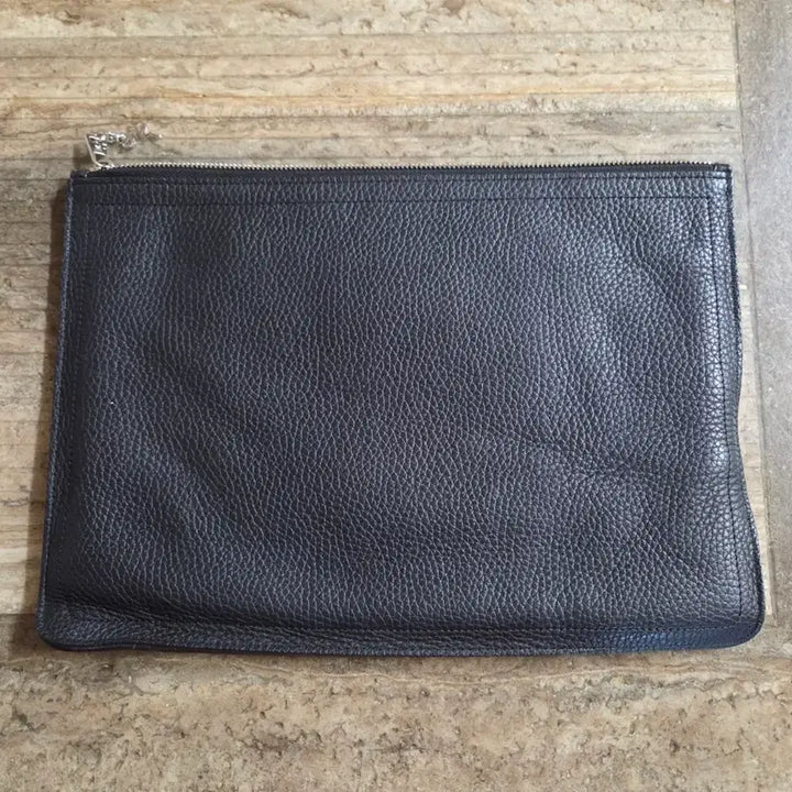 [BUNJANG] LA CREME Black Leather Clutch / LA CREME 블랙 가죽 클러치
