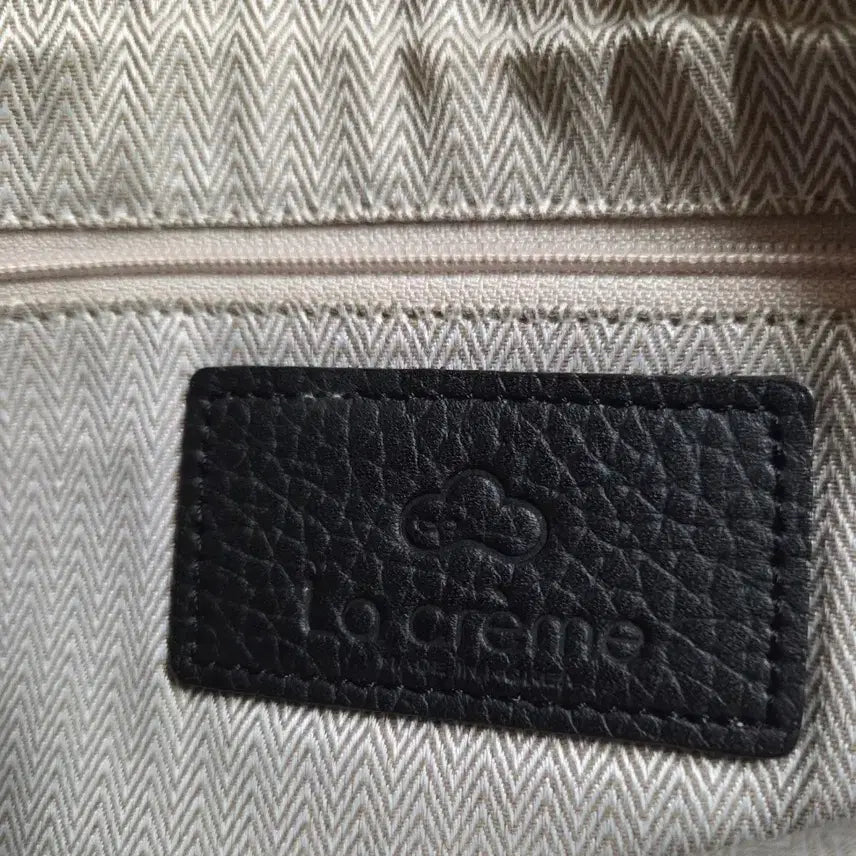 [BUNJANG] LA CREME Black Leather Clutch / LA CREME 블랙 가죽 클러치