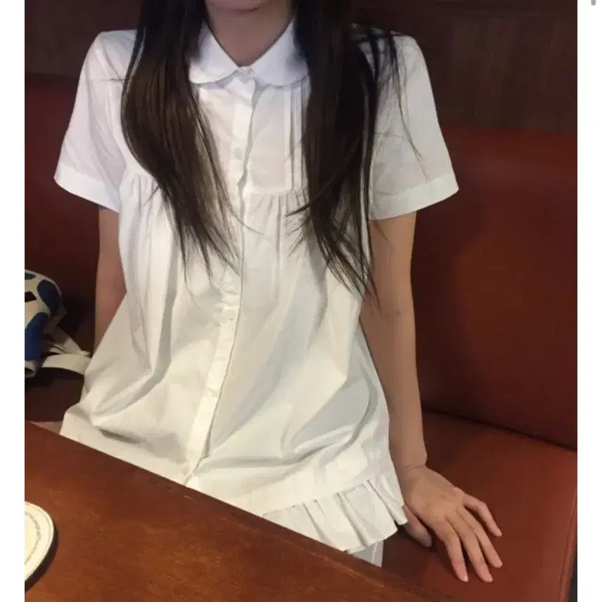 [BUNJANG] How Are You Frill Short-Sleeve Blouse / 하우유 프릴 반팔 블라우스