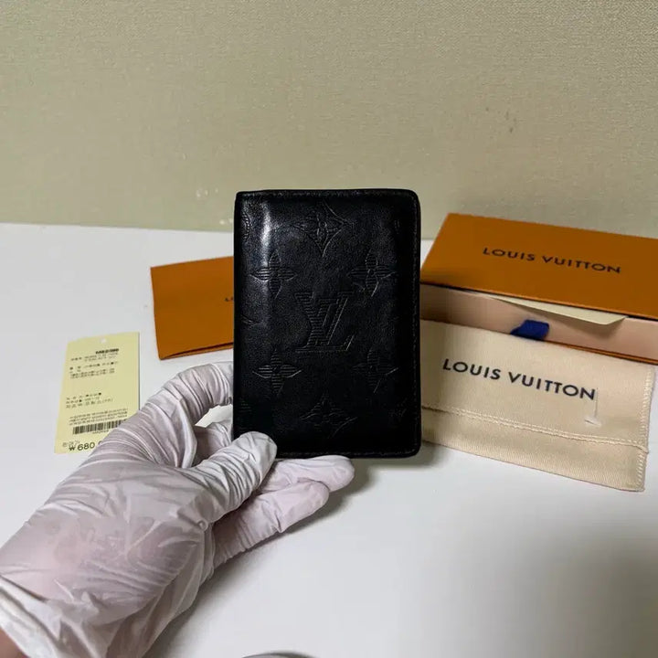 [BUNJANG] Louis Vuitton Pocket Organizer Monogram Shadow Black Wallet / 루이비통 포켓 오거나이저 모노그램 쉐도우 블랙 지갑 풀박스