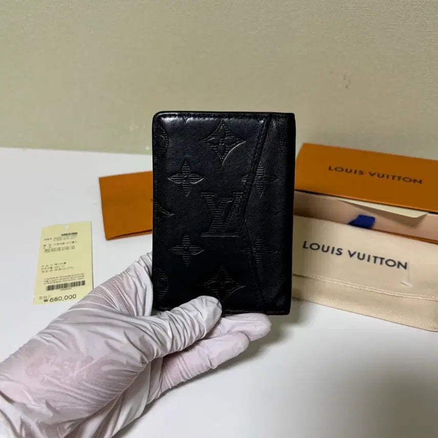 [BUNJANG] Louis Vuitton Pocket Organizer Monogram Shadow Black Wallet / 루이비통 포켓 오거나이저 모노그램 쉐도우 블랙 지갑 풀박스