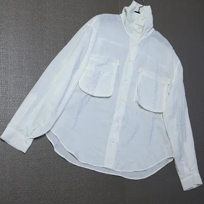 [BUNJANG] My Name Is High Neck Nylon Rayon Shirt / 마이네임이즈 하이넥 나일론 레이온 셔츠