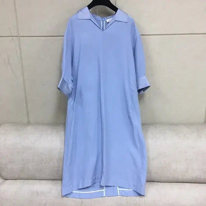 [BUNJANG] Le Beige Silk Blend Long Shirt Dress / 23년/르베이지 정품 고급 인견 +마+실크셔츠 우아한 롱원피스