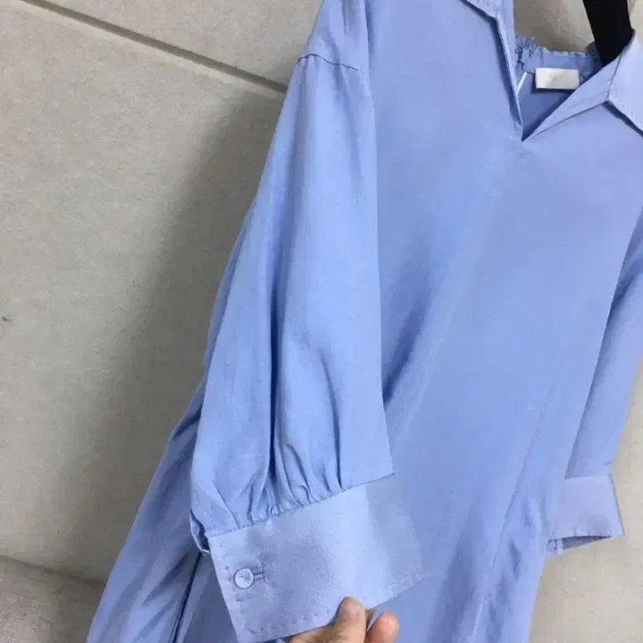 [BUNJANG] Le Beige Silk Blend Long Shirt Dress / 23년/르베이지 정품 고급 인견 +마+실크셔츠 우아한 롱원피스