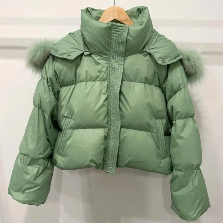 [BUNJANG] Black Barbie Emma Racoon Fur Duck Down Short Padding / [새상품] 블랙바비 엠마 라쿤퍼 덕다운숏패딩