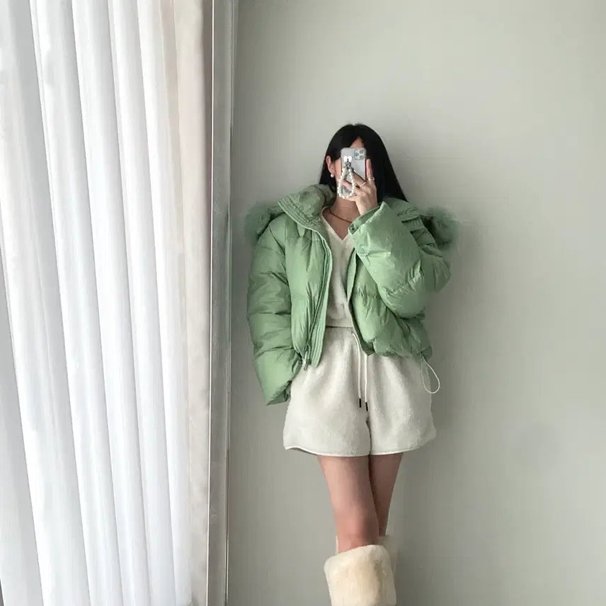 [BUNJANG] Black Barbie Emma Racoon Fur Duck Down Short Padding / [새상품] 블랙바비 엠마 라쿤퍼 덕다운숏패딩