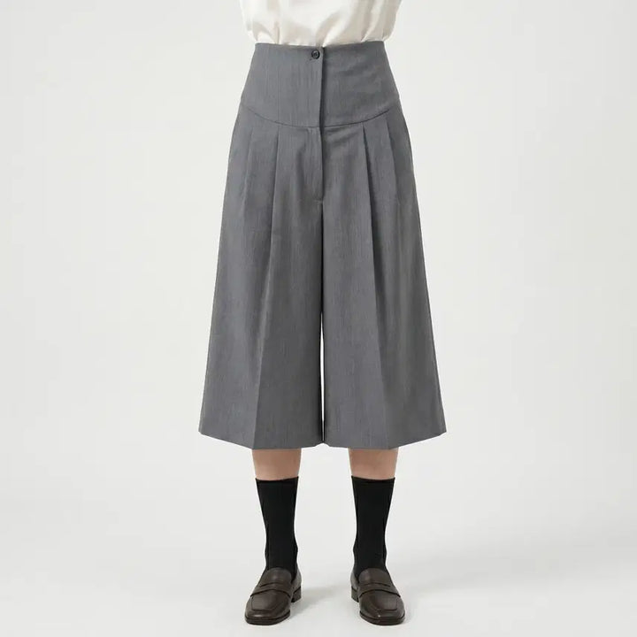 [BUNJANG] YCH High Waist Wool Bermuda Pants Gray M / YCH 와이씨에이치 하이웨스트 울 버뮤다 팬츠 그레이 M