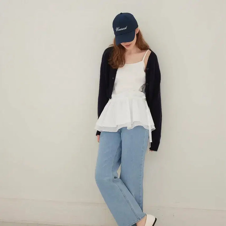 [BUNJANG] Wearest Sheer Bustier Layered Blouse / wearest 쉬어 뷔스티에 블라우스 레이어드 블라우스