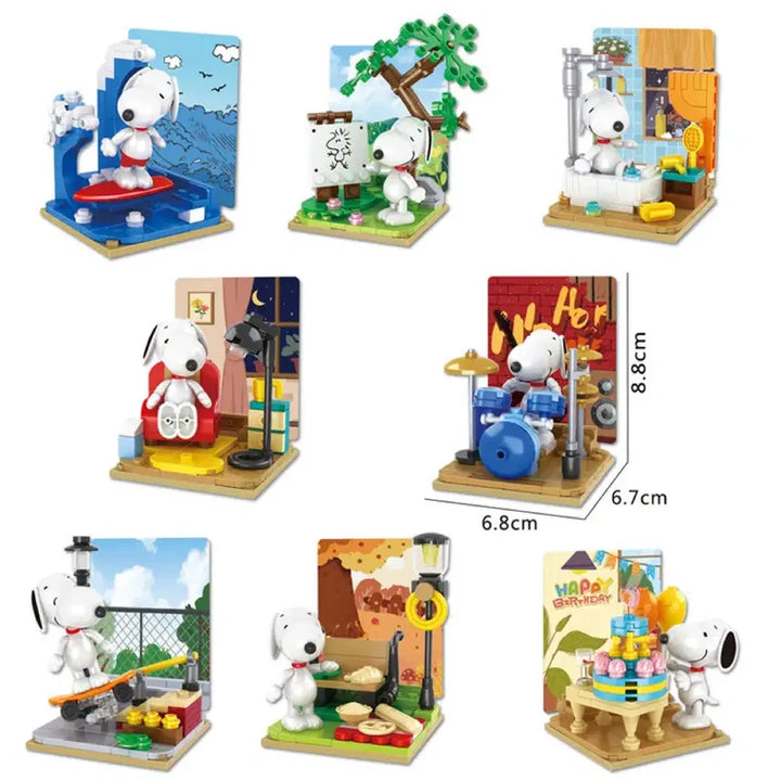[BUNJANG] Snoopy Life Diorama Chinese LEGO Figure (8 Types) / 8종)스누피 라이프 디오라마 중국 레고 피규어