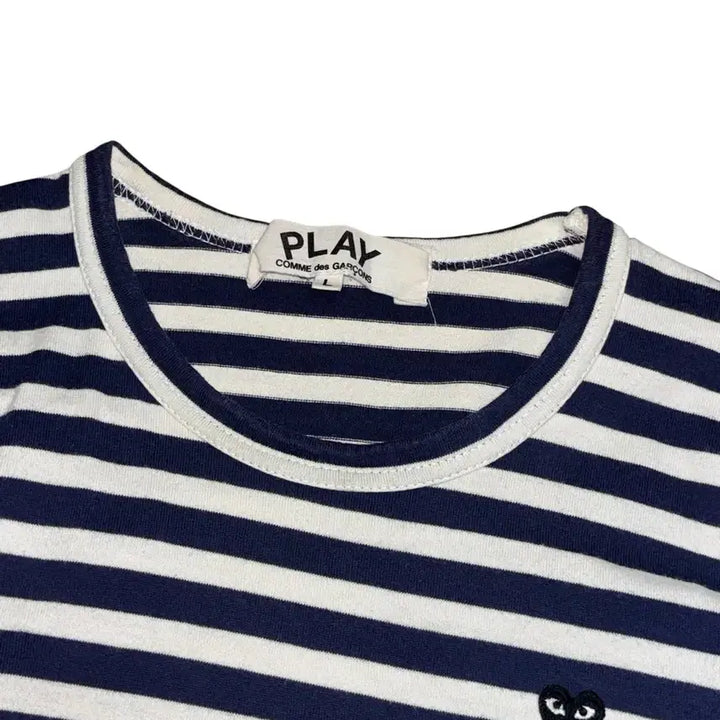 [SOLD OUT] 꼼데가르송 네이비 스트라이프 미니 하트 롱슬리브 긴팔