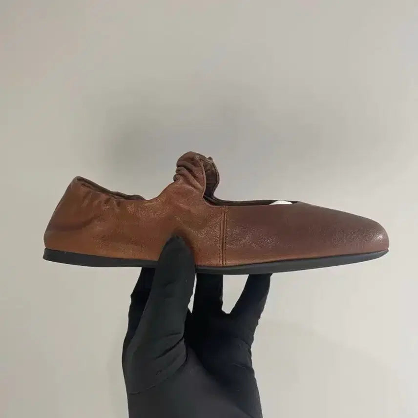 [BUNJANG] Miu Miu Nappa Leather Ballerina Flats - Brown / 미우미우 나파 가죽 발레리나 플랫 갈색