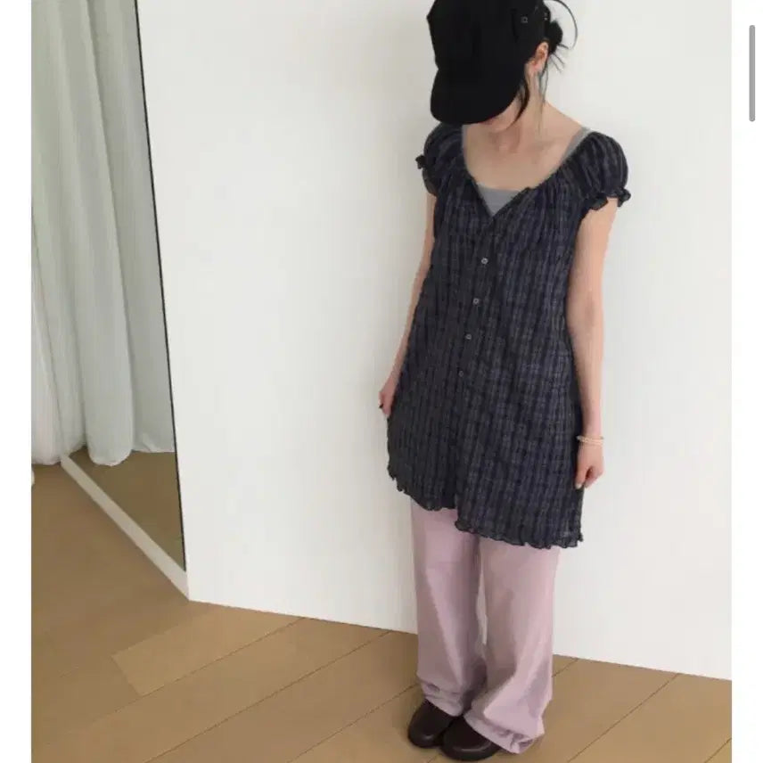 [BUNJANG] How You Check Frill Layered Mini Dress / 하우유 체크 프릴 레이어드 원피스