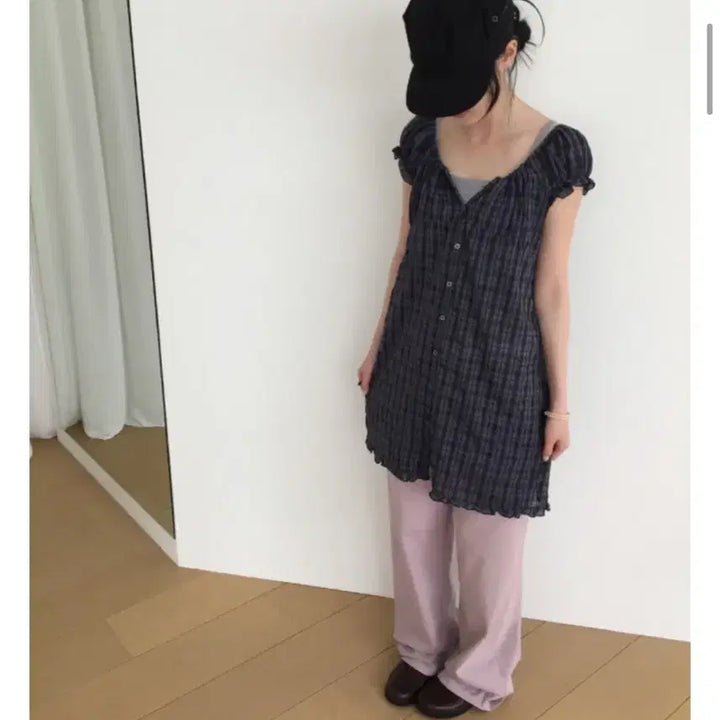 [BUNJANG] How You Check Frill Layered Mini Dress / 하우유 체크 프릴 레이어드 원피스