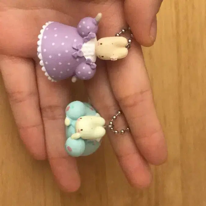 [BUNJANG] Hello Kitty Marron Cream Keychain Strap Figure Set / (세트)일본고전풍 키티 친구 마론크림 키링 스트랩 피규어 똥사이즈