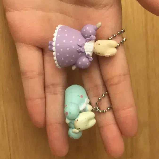 [BUNJANG] Hello Kitty Marron Cream Keychain Strap Figure Set / (세트)일본고전풍 키티 친구 마론크림 키링 스트랩 피규어 똥사이즈