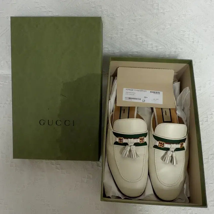[BUNJANG] Gucci Princetown Tassel Mules Ivory Loafers / 구찌 프린스타운 태슬 뮬 아이보리 블로퍼