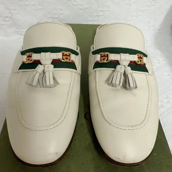 [BUNJANG] Gucci Princetown Tassel Mules Ivory Loafers / 구찌 프린스타운 태슬 뮬 아이보리 블로퍼