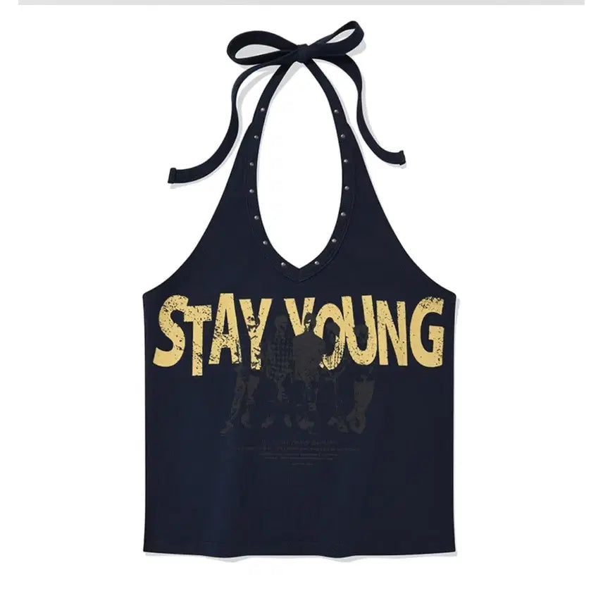 [BUNJANG] Kirsh Stay Young Halterneck Tank Top / 키르시 스테이영 나시 홀터넥 탑