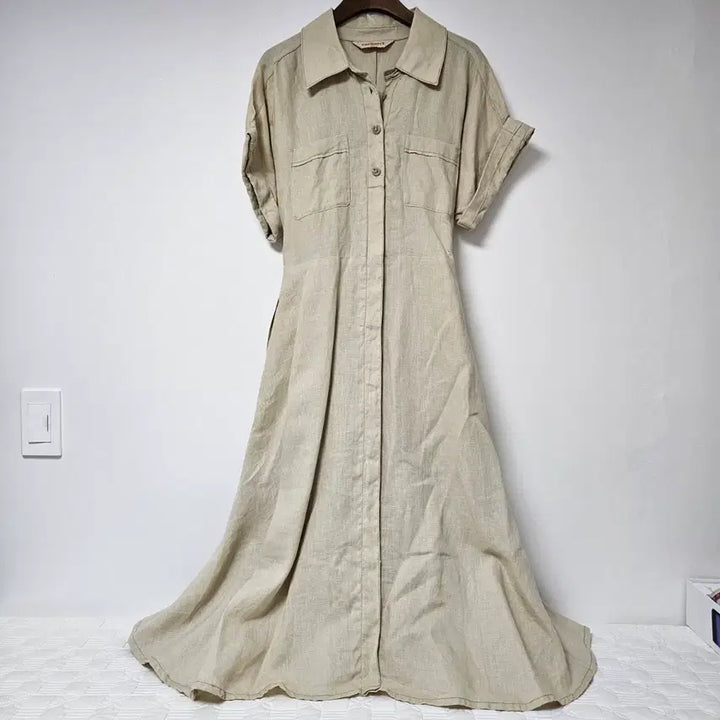 [BUNJANG] Cacharel Linen Long Shirt Dress / cacharel 셔츠형 린넨 롱 원피스