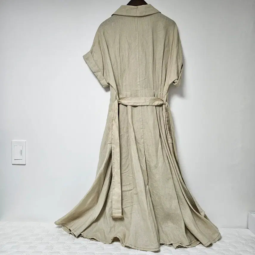 [BUNJANG] Cacharel Linen Long Shirt Dress / cacharel 셔츠형 린넨 롱 원피스