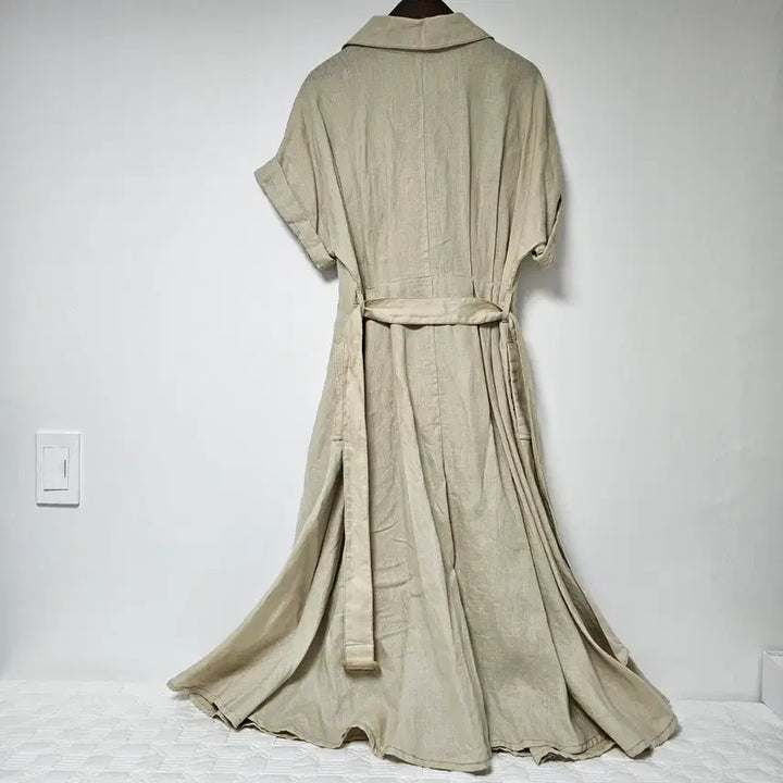 [BUNJANG] Cacharel Linen Long Shirt Dress / cacharel 셔츠형 린넨 롱 원피스