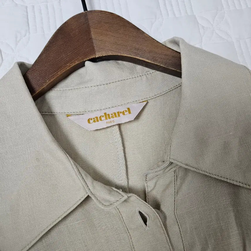 [BUNJANG] Cacharel Linen Long Shirt Dress / cacharel 셔츠형 린넨 롱 원피스