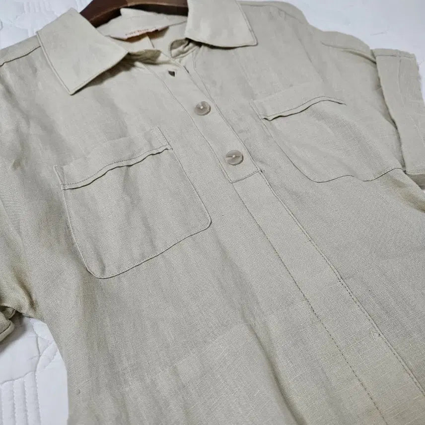 [BUNJANG] Cacharel Linen Long Shirt Dress / cacharel 셔츠형 린넨 롱 원피스