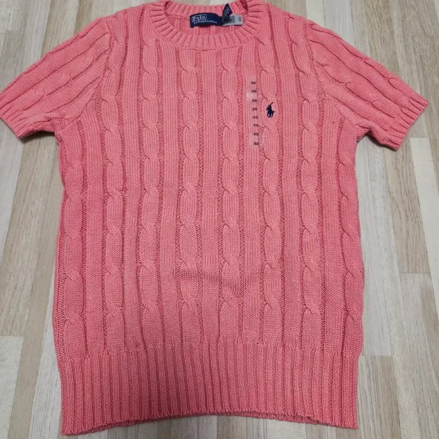 [SOLD OUT] 폴로 랄프로렌 코랄핑크 케이블 반팔 니트