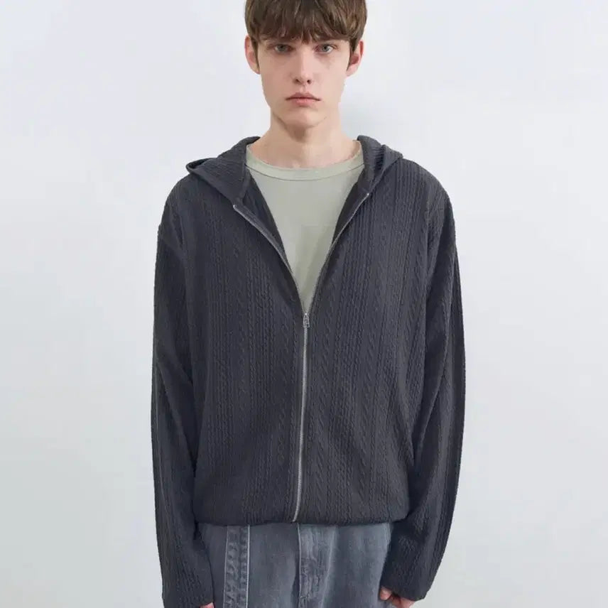 [BUNJANG] Insilence Cable Hooded Zip-up / 인사일런스 케이블 후드집업