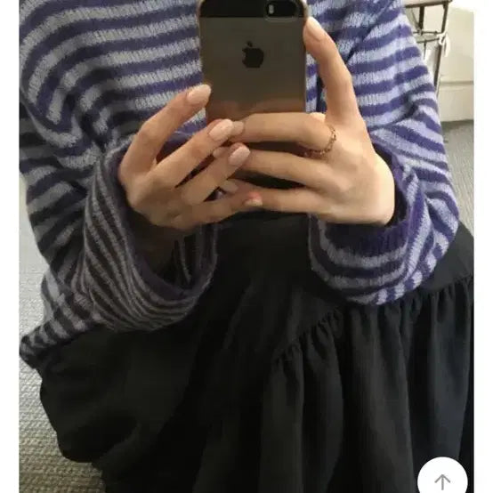 [BUNJANG] Ably Stripe Soft Groove FW Knit Top / 에이블리 스트라이프 소프트그루브 FW 단가라니트 퍼플