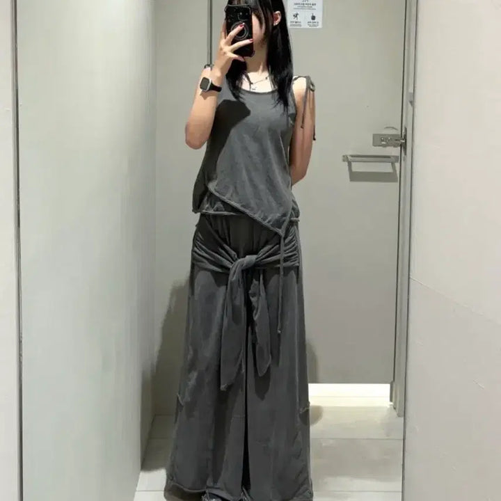 [BUNJANG] In Silence Knotted Maxi Jersey Long Skirt / 인사일런스 노티드 맥시 저지 롱스커트