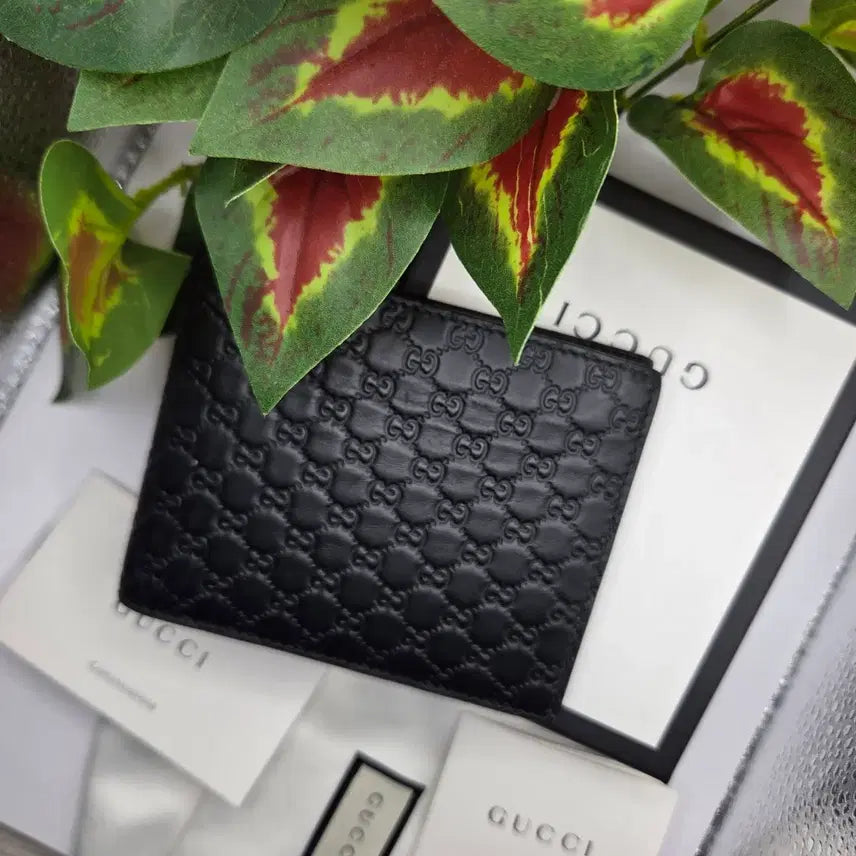 [BUNJANG] Gucci Micro GG Shima Leather Bifold Wallet / [새상품급/블랙]구찌 마이크로 GG 시마 가죽 반지갑 블랙