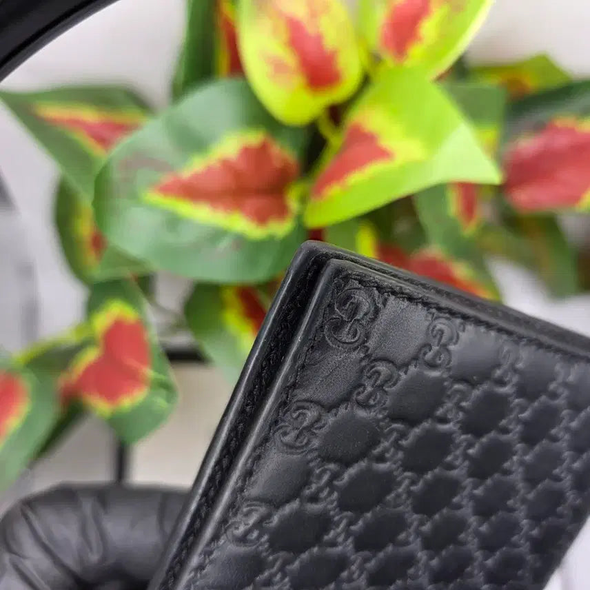 [BUNJANG] Gucci Micro GG Shima Leather Bifold Wallet / [새상품급/블랙]구찌 마이크로 GG 시마 가죽 반지갑 블랙