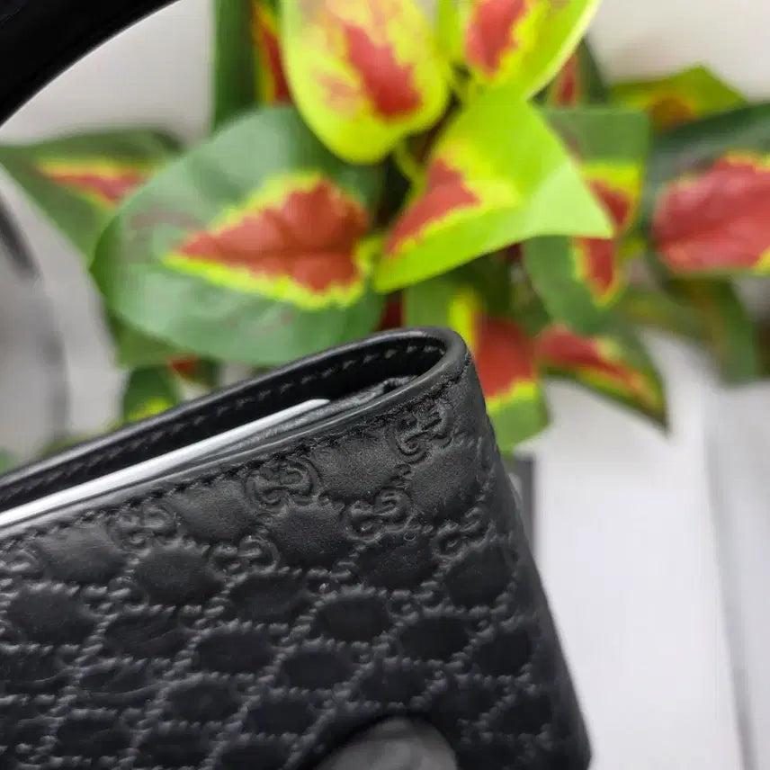 [BUNJANG] Gucci Micro GG Shima Leather Bifold Wallet / [새상품급/블랙]구찌 마이크로 GG 시마 가죽 반지갑 블랙