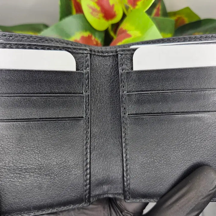 [BUNJANG] Gucci Micro GG Shima Leather Bifold Wallet / [새상품급/블랙]구찌 마이크로 GG 시마 가죽 반지갑 블랙