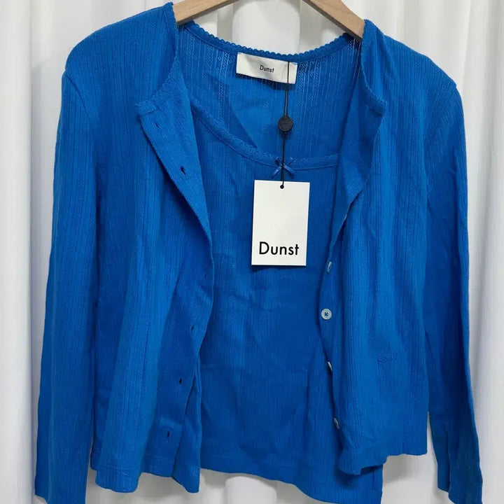 [BUNJANG] Dunst Crochet Cardigan and Tank Top Set - Blue / [새상품] Dunst 던스트 크로셰 가디건+나시 세트 블루