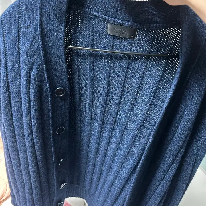 [BUNJANG] Moma Design Navy Ribbed Cardigan / 모마디자인 골지 가디건 네이비 46