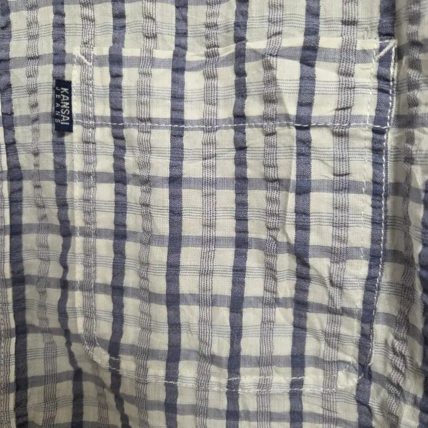 [BUNJANG] Kansai Jeans 린넨 반팔 체크 셔츠 L(100) / Kansai Jeans 린넨 반팔 체크 셔츠 L(100)