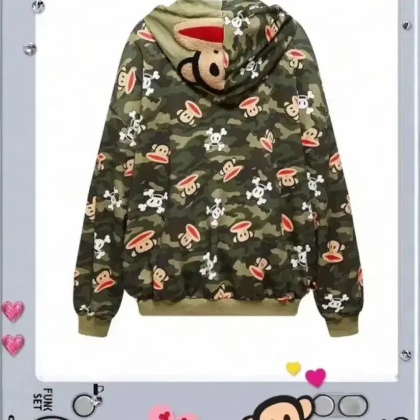 [SOLD OUT] 쉬인 폴프랭크 카모 후드집업