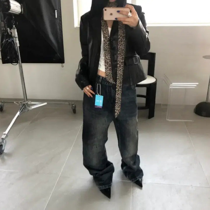 [BUNJANG] Slim Leather Jacket / 슬림 레더 JK
