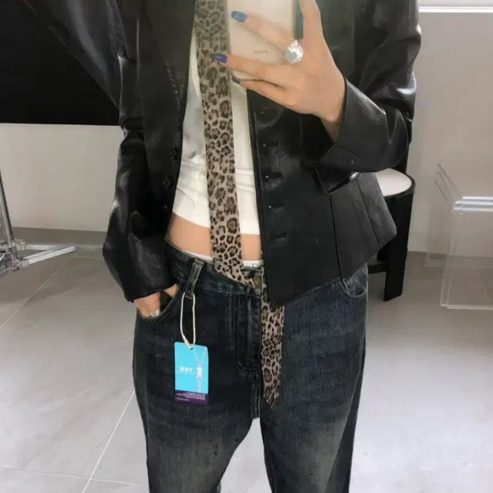 [BUNJANG] Slim Leather Jacket / 슬림 레더 JK