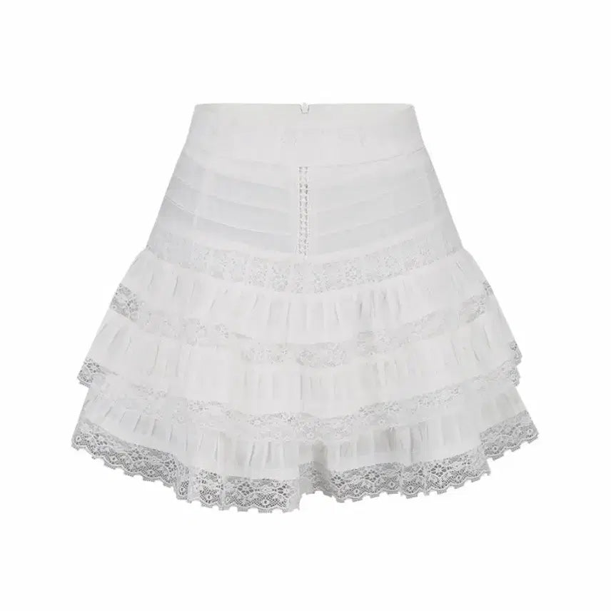 [BUNJANG] Labelle Blanc Lulu Lace Skirt White S Short / 라벨르블랑 루루레이스 스커트 화이트 S숏