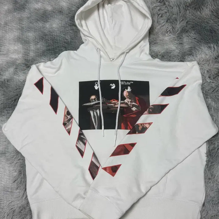 [BUNJANG] Off-White Caravaggio Hoodie White L / 오프화이트 카라바조 후드티 화이트 L