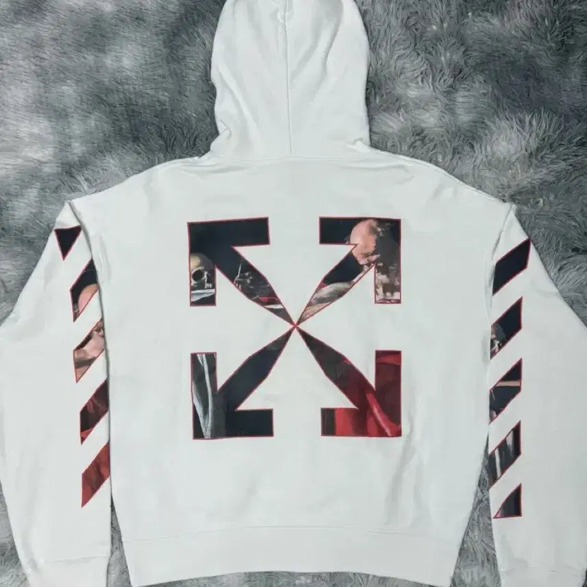 [BUNJANG] Off-White Caravaggio Hoodie White L / 오프화이트 카라바조 후드티 화이트 L