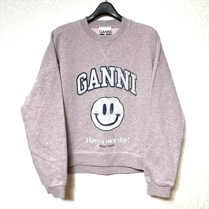 [SOLD OUT] [M,95]가니 여성 스마일 맨투맨 오버핏 ganni