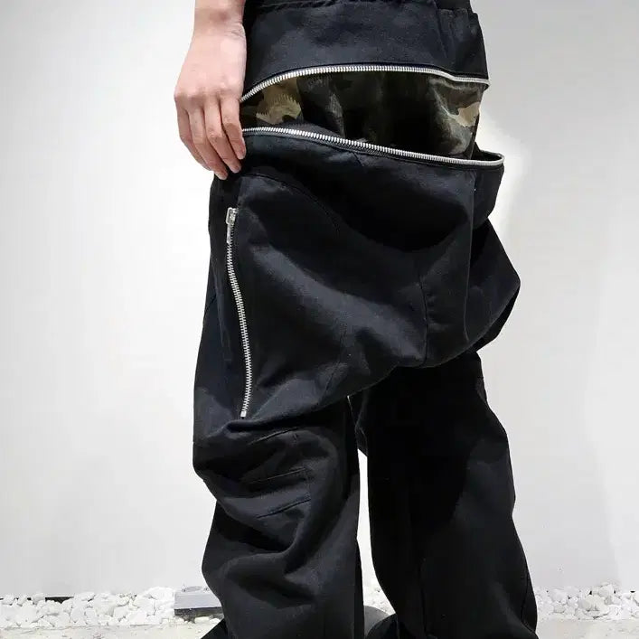 [SOLD OUT] [L] 로어링라드 구버전 지퍼 배기팬츠 블랙