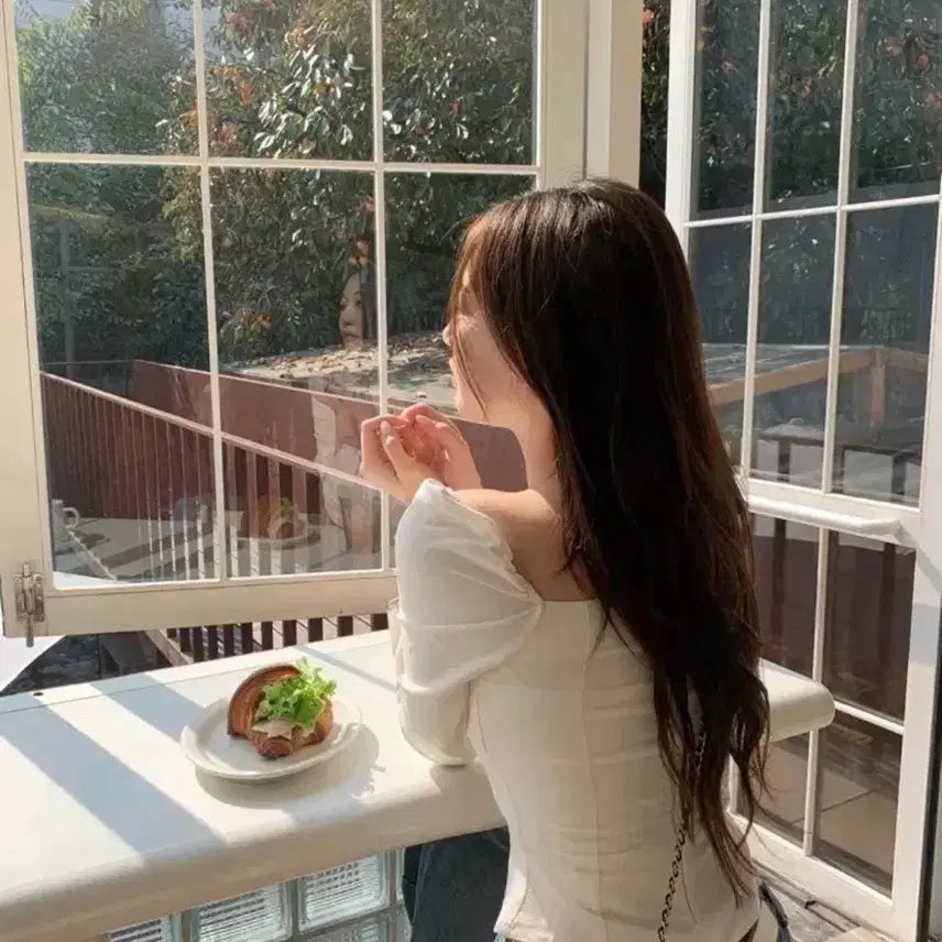 [BUNJANG] 제니오 클린 스퀘어 블라우스 긴팔 / 제니오 클린 스퀘어 블라우스 긴팔